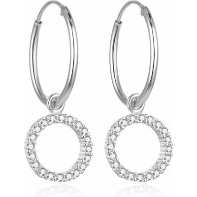 Beneto, Ohrringe, Stylish round silver earrings AGUC2060, (Silber) Beneto, Ohrringe, Stylish round silver earrings AGUC2060, (Silber)