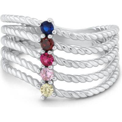 Brilio, Ring, Silver - Unique silver ring with colored zircons RI129W - Circuit: 50 mm, (50) Brilio, Ring, Silver - Unique silver ring with colored zircons RI129W - Circuit: 50 mm, (50)
