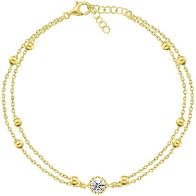 Brilio, Armschmuck, Silver - Double Gold Plated Bracelet For Women BRC187Y, (Silber) Brilio, Armschmuck, Silver - Double Gold Plated Bracelet For Women BRC187Y, (Silber)