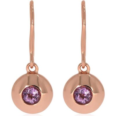 Xen, Ohrringe, Ohrhänger mit Pink Amethyst ca. 0,60 ct. rosèvergoldet, (925 Sterling Silber) Xen, Ohrringe, Ohrhänger mit Pink Amethyst ca. 0,60 ct. rosèvergoldet, (925 Sterling Silber)
