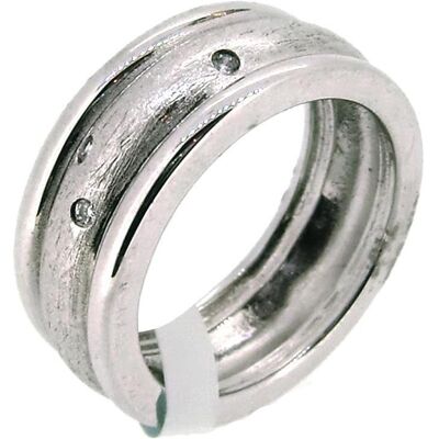 Gooix, Ring, Bandring mit Zirkonia matt/poliert, (54, 925 Silber) Gooix, Ring, Bandring mit Zirkonia matt/poliert, (54, 925 Silber)