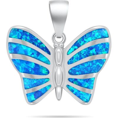 Brilio, Kettenanhänger, Silver - Delicate silver pendant Butterfly with white opal PT136W, (Silber) Brilio, Kettenanhänger, Silver - Delicate silver pendant Butterfly with white opal PT136W, (Silber)