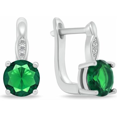 Brilio, Ohrringe, Silver - Luxury silver earrings with green zircons EA548WG, (Silber) Brilio, Ohrringe, Silver - Luxury silver earrings with green zircons EA548WG, (Silber)