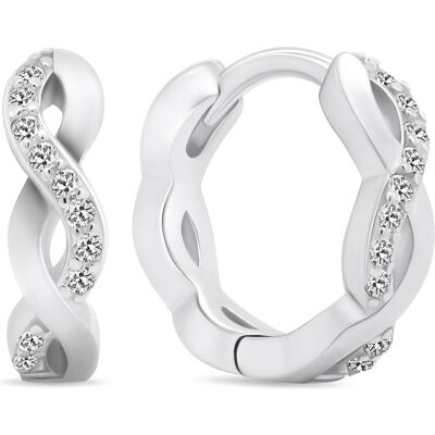 Brilio, Ohrringe, Silver - Charming silver earrings with zircons EA540W, (Silber) Brilio, Ohrringe, Silver - Charming silver earrings with zircons EA540W, (Silber)