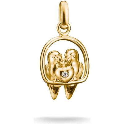 Thomas Sabo, Kettenanhänger, Charm-Anhänger Lovebirds Connect vergoldet, (Silber 925) Thomas Sabo, Kettenanhänger, Charm-Anhänger Lovebirds Connect vergoldet, (Silber 925)