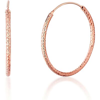 JVD, Ohrringe, Bronze hoop earrings made of silver SVLE0204XD5RO - Diameter: 2 cm, (Bronze, Silber) JVD, Ohrringe, Bronze hoop earrings made of silver SVLE0204XD5RO - Diameter: 2 cm, (Bronze, Silber)