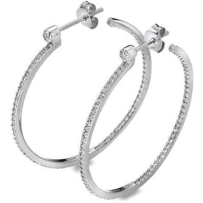 Hot Diamonds, Ohrringe, Silver round earrings with 2in1 diamonds Hoops Topaz DE628, (Silber) Hot Diamonds, Ohrringe, Silver round earrings with 2in1 diamonds Hoops Topaz DE628, (Silber)