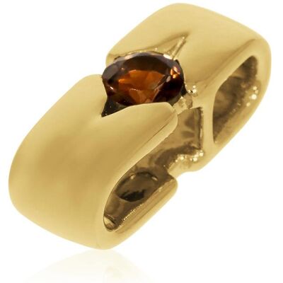 Xen, Kettenanhänger, Anhänger mit 5 mm Rauchquarz ca. 0,50 ct. gelbvergoldet, (925 Sterling Silber) Xen, Kettenanhänger, Anhänger mit 5 mm Rauchquarz ca. 0,50 ct. gelbvergoldet, (925 Sterling Silber)