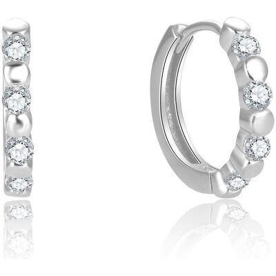 Beneto, Ohrringe, Gentle silver earrings with clear zircons AGUC2714 (L), (Silber) Beneto, Ohrringe, Gentle silver earrings with clear zircons AGUC2714 (L), (Silber)