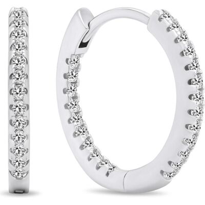 Brilio, Ohrringe, Silver - Glittering round earrings with zircons EA362W, (Silber) Brilio, Ohrringe, Silver - Glittering round earrings with zircons EA362W, (Silber)