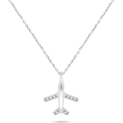 Brilio, Halsschmuck, Silver - Playful silver necklace Airplane NCL77W, (Silber) Brilio, Halsschmuck, Silver - Playful silver necklace Airplane NCL77W, (Silber)