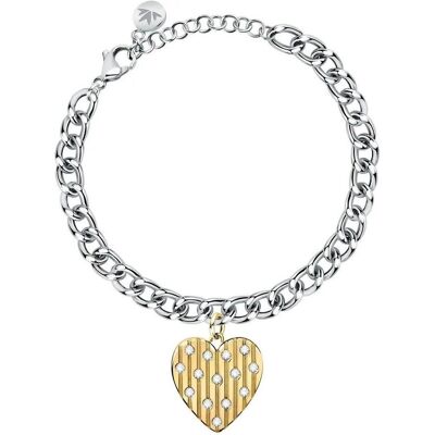 Morellato, Armschmuck, Charming steel bicolor bracelet with heart Incanto SAVA07 (L), (Edelstahl) Morellato, Armschmuck, Charming steel bicolor bracelet with heart Incanto SAVA07 (L), (Edelstahl)