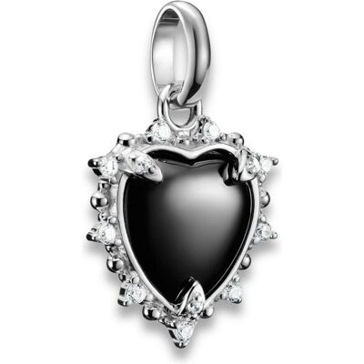 Thomas Sabo, Kettenanhänger, Charm-Anhänger Vintage Herz schwarz Connect Silber, (Silber 925, Zirkonia) Thomas Sabo, Kettenanhänger, Charm-Anhänger Vintage Herz schwarz Connect Silber, (Silber 925, Zirkonia)