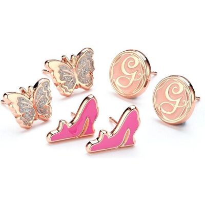 Carat, Ohrringe, Wicked Glinda Set of 3 Stud Earrings - Butterfly, Glinda's Shoes & Glinda 'G', (Zink) Carat, Ohrringe, Wicked Glinda Set of 3 Stud Earrings - Butterfly, Glinda's Shoes & Glinda 'G', (Zink)