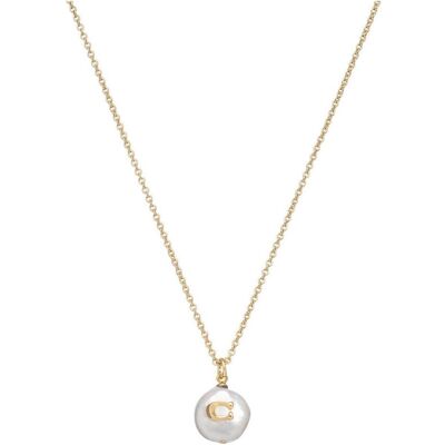 Coach, Halsschmuck, - Elegant gold plated necklace with pearl 37440611GLD107, (Gold) Coach, Halsschmuck, - Elegant gold plated necklace with pearl 37440611GLD107, (Gold)