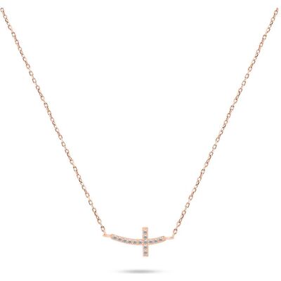 Brilio, Halsschmuck, Silver - Bronze necklace Cross with zircons NCL57R, (Bronze) Brilio, Halsschmuck, Silver - Bronze necklace Cross with zircons NCL57R, (Bronze)