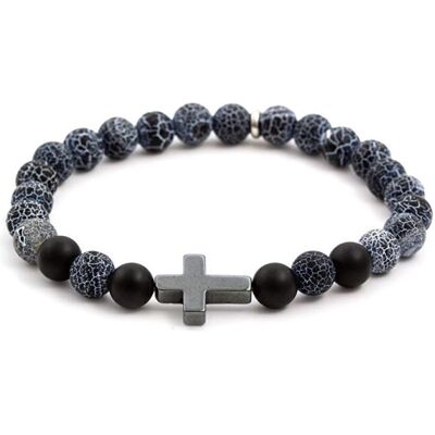 Beneto, Armschmuck, Agate and hematite bead bracelet MINK60 - Length: 19 cm (L), (19 cm, Achat, Hämatit) Beneto, Armschmuck, Agate and hematite bead bracelet MINK60 - Length: 19 cm (L), (19 cm, Achat, Hämatit)