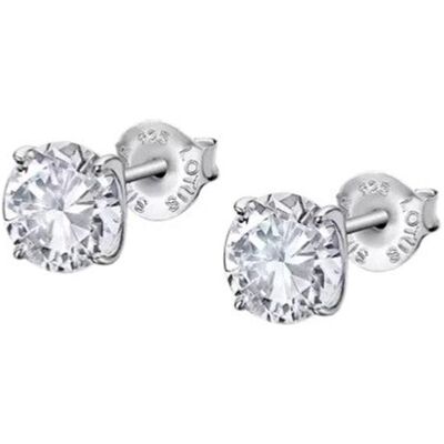 Lotus Ohrringe, Silver - Elegant silver earrings with clear zircons LP2005-4 / 1 (L), (Silber) Lotus Ohrringe, Silver - Elegant silver earrings with clear zircons LP2005-4 / 1 (L), (Silber)