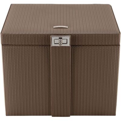 Windrose, Uhrenbox + Schmuckaufbewahrung, 803955.02 - Schmuckkoffer XL mit Reiseetui Corbello mocca, Braun Windrose, Uhrenbox + Schmuckaufbewahrung, 803955.02 - Schmuckkoffer XL mit Reiseetui Corbello mocca, Braun