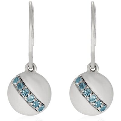 Xen, Ohrringe, Ohrhänger mit 12 Swiss Blue Topase ca. 0,26 ct. rhodiniert, (925 Sterling Silber) Xen, Ohrringe, Ohrhänger mit 12 Swiss Blue Topase ca. 0,26 ct. rhodiniert, (925 Sterling Silber)