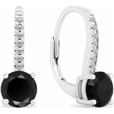Brilio, Ohrringe, Silver - Sparkling silver earrings withack zirconia EA415WBC, (Silber) Brilio, Ohrringe, Silver - Sparkling silver earrings withack zirconia EA415WBC, (Silber)