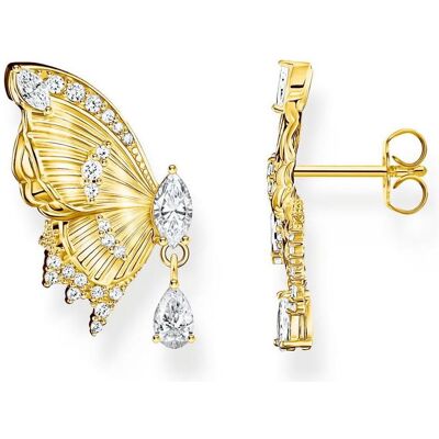 Thomas Sabo, Ohrringe, Ohrstecker Schmetterling Butterfly Paradise mit Steinen vergoldet, (Silber 925) Thomas Sabo, Ohrringe, Ohrstecker Schmetterling Butterfly Paradise mit Steinen vergoldet, (Silber 925)