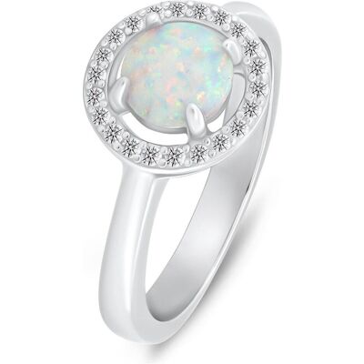 Brilio, Ring, Silver - Delicate silver ring with opal and zircons RI108W - Circuit: 56 mm, (56) Brilio, Ring, Silver - Delicate silver ring with opal and zircons RI108W - Circuit: 56 mm, (56)