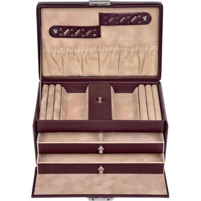 Sacher, Uhrenbox + Schmuckaufbewahrung, 27.107.010.143 - Schmuckkoffer Eva New Classic, bordeaux (Echt Leder), Rot Sacher, Uhrenbox + Schmuckaufbewahrung, 27.107.010.143 - Schmuckkoffer Eva New Classic, bordeaux (Echt Leder), Rot