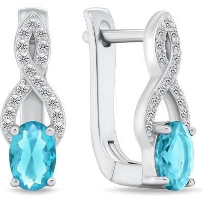 Brilio, Ohrringe, Silver - Charming silver earrings with aquamarine zircons EA293AW Brilio, Ohrringe, Silver - Charming silver earrings with aquamarine zircons EA293AW
