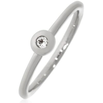 Xen, Ring, Ring mit 2 mm Weisstopas ca. 0,04 ct. rhodiniert, (52) Xen, Ring, Ring mit 2 mm Weisstopas ca. 0,04 ct. rhodiniert, (52)