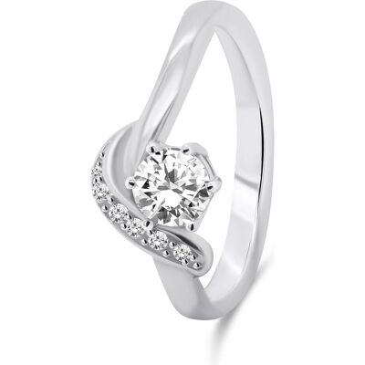 Brilio, Ring, Silver - Elegant silver ring with zircons RI048W - Circuit: 54 mm, (54, 925 Silber) Brilio, Ring, Silver - Elegant silver ring with zircons RI048W - Circuit: 54 mm, (54, 925 Silber)