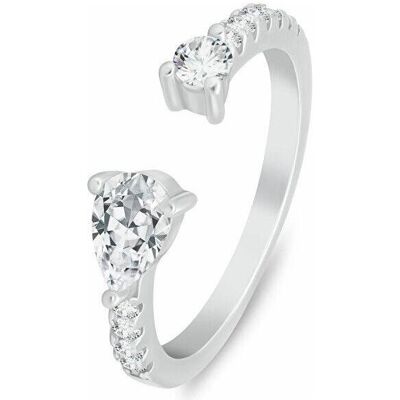 Brilio, Ring, Silver - Sparkling Open Ring with Cubic Zirconia RI146W - Circuit: 50 mm, (50) Brilio, Ring, Silver - Sparkling Open Ring with Cubic Zirconia RI146W - Circuit: 50 mm, (50)