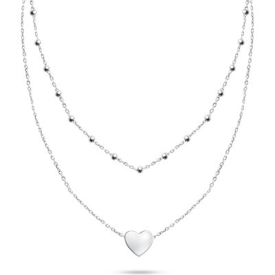 Brilio, Halsschmuck, Silver - Original double silver necklace NCL63W, (Silber) Brilio, Halsschmuck, Silver - Original double silver necklace NCL63W, (Silber)