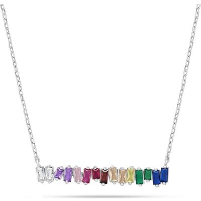Brilio, Halsschmuck, Silver - Playful silver necklace with colored zircons NCL148WRBW, (Silber) Brilio, Halsschmuck, Silver - Playful silver necklace with colored zircons NCL148WRBW, (Silber)