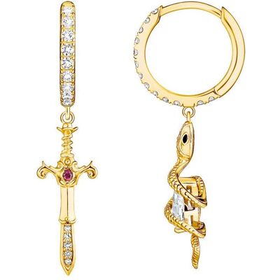 Thomas Sabo, Ohrringe, Creolen, (925er Silber, Gelbgold) Thomas Sabo, Ohrringe, Creolen, (925er Silber, Gelbgold)