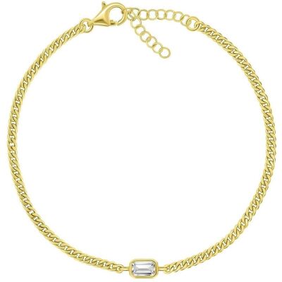 Brilio, Armschmuck, Silver - Elegant gold-plated bracelet with zircon BRC108Y, (Silber) Brilio, Armschmuck, Silver - Elegant gold-plated bracelet with zircon BRC108Y, (Silber)