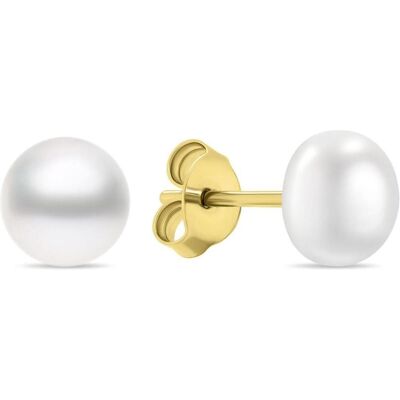 Brilio, Ohrringe, Silver - Charming Gold Plated Stud Earrings With Real Pearls EA585/6/7/8Y - Diameter: 0.7 cm, (Bronze) Brilio, Ohrringe, Silver - Charming Gold Plated Stud Earrings With Real Pearls EA585/6/7/8Y - Diameter: 0.7 cm, (Bronze)