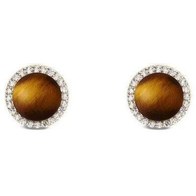 Daniel Wellington, Ohrringe, Gold-Plated Stud Earrings With Tiger Eye And Crystals - Audrey Dw00401409 Daniel Wellington, Ohrringe, Gold-Plated Stud Earrings With Tiger Eye And Crystals - Audrey Dw00401409