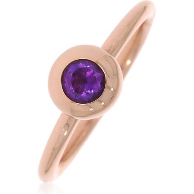 Xen, Ring, Ring mit 4 mm Amethyst ca. 0,25 ct. rosèvergoldet, (56) Xen, Ring, Ring mit 4 mm Amethyst ca. 0,25 ct. rosèvergoldet, (56)