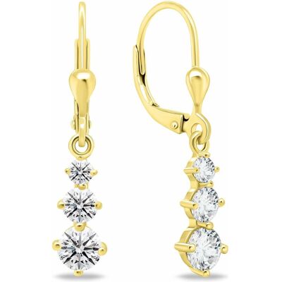Brilio, Ohrringe, Silver - Beautiful gold-plated earrings with zircons EA656Y, (Silber) Brilio, Ohrringe, Silver - Beautiful gold-plated earrings with zircons EA656Y, (Silber)
