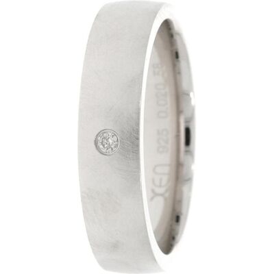 Xen, Ring, Bandring mit Diamant ca. 0,02 ct., (52) Xen, Ring, Bandring mit Diamant ca. 0,02 ct., (52)