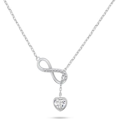 Brilio, Halsschmuck, Silver - Charming silver necklace with zircons NCL123W, (Silber) Brilio, Halsschmuck, Silver - Charming silver necklace with zircons NCL123W, (Silber)