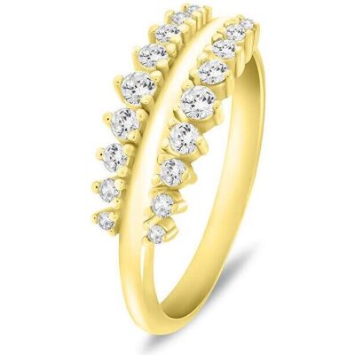 Brilio, Ring, Silver - Fashion gold-plated ring with clear zircons RI120Y - Circuit: 54 mm, (54) Brilio, Ring, Silver - Fashion gold-plated ring with clear zircons RI120Y - Circuit: 54 mm, (54)
