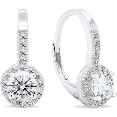 Brilio, Ohrringe, Silver - Unique silver earrings with clear zircons EA416W, (Silber) Brilio, Ohrringe, Silver - Unique silver earrings with clear zircons EA416W, (Silber)