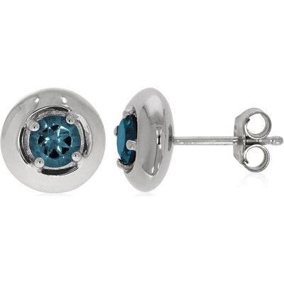 Xen, Ohrringe, Ohrstecker mit London Blue Topas ca. 1,10 ct. rhodiniert, (925 Sterling Silber) Xen, Ohrringe, Ohrstecker mit London Blue Topas ca. 1,10 ct. rhodiniert, (925 Sterling Silber)