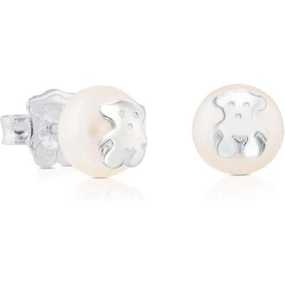 Tous, Ohrringe, Earrings made of real pearls with bear 211140420, (925 Sterlingsilber mit Zuchtperlen aus Suesswasser) Tous, Ohrringe, Earrings made of real pearls with bear 211140420, (925 Sterlingsilber mit Zuchtperlen aus Suesswasser)