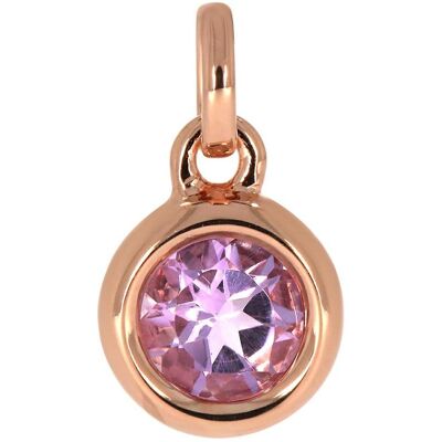 Xen, Kettenanhänger, Anhänger mit 6 mm pink Amethyst ca. 0,80 ct. rosèvergoldet, (925 Sterling Silber) Xen, Kettenanhänger, Anhänger mit 6 mm pink Amethyst ca. 0,80 ct. rosèvergoldet, (925 Sterling Silber)