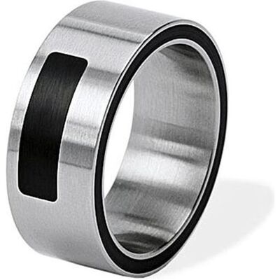 Xen, Ring, Bandring mit Keramik schwarz 10 mm, (49) Xen, Ring, Bandring mit Keramik schwarz 10 mm, (49)