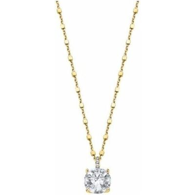 Lotus Halsschmuck, Silver - Elegant gold-plated silver necklace with clear zircons LP2005-1 / 5 (chain. pendant), (Silber) Lotus Halsschmuck, Silver - Elegant gold-plated silver necklace with clear zircons LP2005-1 / 5 (chain. pendant), (Silber)