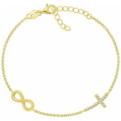 Brilio, Armschmuck, Silver - Silver Bracelet for Women Infinity and Cross BRC178W, (Silber) Brilio, Armschmuck, Silver - Silver Bracelet for Women Infinity and Cross BRC178W, (Silber)